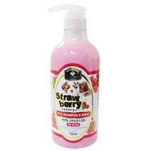 750ml 모질윤기 보습제 스트로베리 샴푸 린스 탈취 피부병 냄새제거 고양이목욕