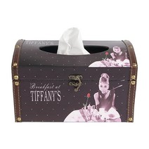 사각 빈티지 우드 센스있는 집들이선물 각티슈케이스, 오드리햅번 티슈케이스, 1개