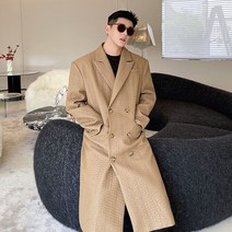 루즈핏 뱀피 ST 남자 더블카라 롱 코트 키작은 20대 댄디한 특이한 힙한 연예인 ST 코디