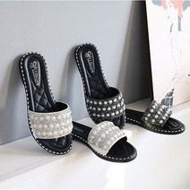 런슈즈 블링블링한 진주장식과 큐빅포인트 슬리퍼