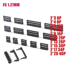 10PCS 1.27MM 피치 FC-6/8/10/16/20-40/50 핀 암 헤더 IDC 소켓 커넥터 0.635MM 플랫 리본 케이블 와이어 1, 10 2x15  30P