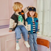 밀리밤 키즈 간절기 데일리 화섬 바시티 패딩 저켓 MLJP23262