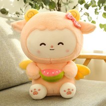 양인형 양쿠션 동물인형, 핑크
