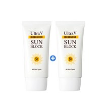 울트라브이 이데베논 썬블럭 50ml_끈적임없이 가볍고 촉촉한 부드러운 크림제형 선크림, 2개, 50ml