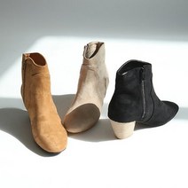 IM.1461 (3color) 스웨이드 디커 통굽 앵클부츠(7cm)