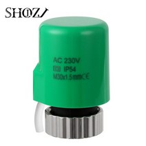 실내 온도 조절기 보일러 바닥 난방 밸브 nc ac 230v 전기 열 액추에이터 매니폴드 underfloor 난방, 초록, 정상적으로 열려있다