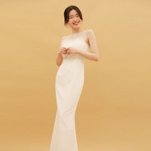 화이트 오프숄더 머메이드 2부드레스 파티 드레스 브라이덜샤워 원피스 스몰웨딩 피로연원피스 셀프웨딩촬영