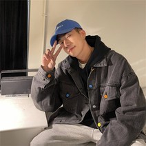 캐주얼자켓 연예인st 오버사이즈 빈티지 환절기 스트릿 박시핏 데님 파스텔 패션 올봄유행패션