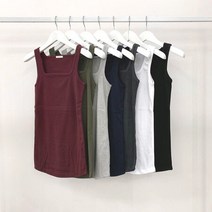 남녀공용 여름 레이어드 면 남자 롱 나시티 7컬러