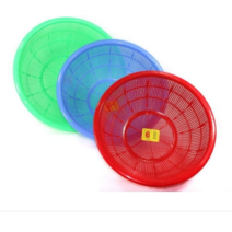 유진 원형소쿠리 11호~14호 플라스틱 과일 야채 김장 채반 바구니 3개 1세트, 하늘색