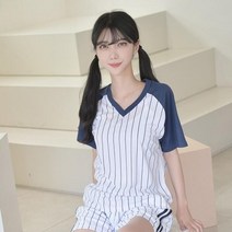 반티 V넥 야구티셔츠 단체 체육대회 스트라이프 단체복 (10colors) 컬러 티셔츠