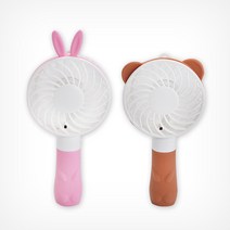 캐릭터 휴대용 미니 선풍기 / 핸드선풍기 USB 충전식, 곰-색상랜덤