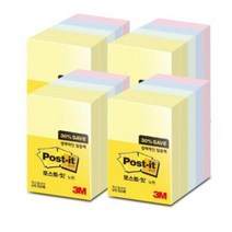 쓰리엠 포스트잇 노트 알뜰팩 656-5A, 노랑 + 애플민트 + 크림블루 + 러블리핑크, 4개