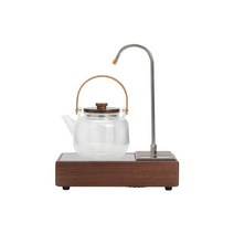 전기 티팟 워머 티포트 다도 세트 티메이커 티라이트, 자동급수 차 난로 + 칭신 찜(매끄러운 표면)