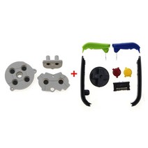 JCD 게임보이 어드밴스 GBA 교체 플라스틱 패드 전원 ON OFF 풀 세트 버튼 및 전도성 고무, 04 Colorful