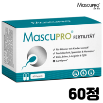 독일 MascuPro 퍼틸리티 남성 정자 건강 보조제 60정