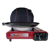 무쇠 솥뚜껑 불판 세트 가방 바람막이 받침대 포함 가정용 캠핑용, 무쇠불판35cm+받침대+수납가방