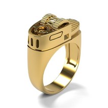독특한 반지 칵테일 파티 펑크 고딕 라이터 모양의 반지 연회 반지 망 할로윈 할로우 시뮬레이션 라이터 반지