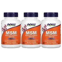 나우푸드 Now Foods MSM Methylsulfonylmethane 식이유황 1000mg 120정 3병, x, 1개