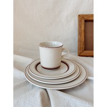 빈티지 레트로 감성 도자기 그릇 카페 홈 파티 디저트 일본 수입 앞 접시 예쁜 그릇쇼핑몰, 20cm, 1개