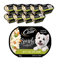 시저 심플리 닭고기 당근 감자 강아지습식사료, 닭, 37g, 10개