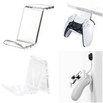 프로콘 듀얼센스 듀얼쇼크4 8bitdo PC 게임 패드 컨트롤러 헤드셋 벽 데스크 아크릴 장식 홀더 거치대 받침대, 벽부착홀더거치대 한개-유광화이트, 1개