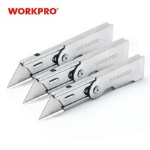 여성 남성 호신용품 칼 workpro 3pc 접이식 유틸리티 나이프 세트 퀵 체인지 포켓 유틸리티 나이프 with belt clip blade knife for cutting, 3개