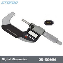 전자 디지털 마이크로미터 내부 외부 다이얼게이지 0.001mm 마이크로 미터 0-25mm 25-50mm 50-75mm 75-100mm 캘리퍼스 게이지 카바이드, [10] digital B 25-50
