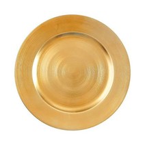 USA 파티 플라워 메탈릭 호일 플라스틱 충전기 플레이트 12세트(13인치)(실버), Gold