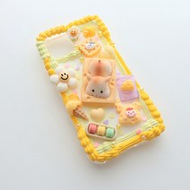 제이포니 데코덴 폰케이스 꾸미기 세트 DIY﻿ 치즈햄찌 -데코크림 연노랑/노랑
