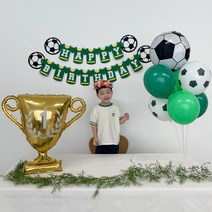 축구 생일 풍선 세트 운동선수 기념일 파티용품, 축구 트로피 세트