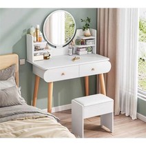 YISOKO 서랍 화장대 거울포함 (당일출고 2영업일 이내에 배달하다), 흰색+의자