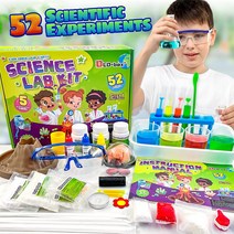 만 6-8세 아동용 과학 키트 만 4-6세 아동용 24가지 과학 실험실 실험 STEM 교육용 학습 어린이 과학 키, 02 52가지 과학 실험