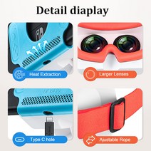 VR 가상현실 닌텐도 스위치 OLED 콘솔 헬멧용 3D 안경 헤드셋 몰입형 게임용 조정 가능한 렌즈 가상 현실, 한개옵션1, 한개옵션0