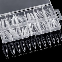 말캉팁 120pcs 폴리 젤 네일 연장 팁 코핀 인조 손톱, 1세트, 1-말캉팁-아몬드