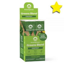 Amazing Grass 그린즈 Greens 블랜드 Energy: 스무디 믹스 슈퍼 그린 파우더 가루 분말 및 식물 플랜트 카페인 말차 녹차 그린티 Green Tea비트 뿌리 레몬, Energy- Lemon Lime 강철체력_60 Ser