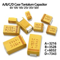 10PCS B C D 케이스 탄탈륨 커패시터 6V 10V 16V 25V 35V 50V 0.1 미크로포맷 1 2.2 4.7 10 22 33 47 100 2