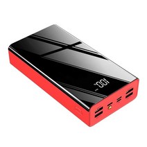 태양광충전기 태양열 휴대폰 휴대용 보조배터리 40000mah power bank 기 팩, 빨간색