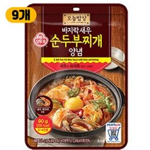 간편한요리 혼밥 신혼부부 직장인 오늘밥상 바지락새우순두부찌개양념 90g 오뚜기, 9개