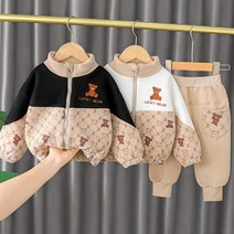 와우베베 유아동 곰돌이베어 기모상하복 유아겨울옷 유아외출복 등원룩 문센룩 유아예쁜옷 바지세트