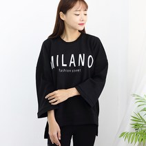 핏걸스 MILANO 언발란스 맨투맨 티셔츠