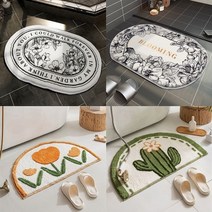 앙상블 (앙상블) 인테리어 발매트 40x60 욕실 러그 카페트 패브릭발매트/주방매트, 반달베쓰룸