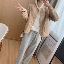 다이아퀼팅 겨울 가을 초경량 베이직한 여자패딩 자켓