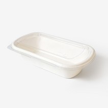 더팩컴퍼니 사각타원펄프용기 1칸 100개(뚜껑별매), 1세트, 100개