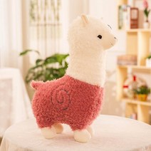 귀여운 알파카 라마 애착 수면 동물 인형 인테리어, 핑크_38cm, 38cm