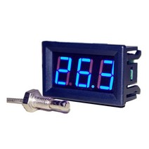 K 타입 열전대 온도계 계량기 LED 디지털 고정밀 고온 M6 프로브 센서 DC 12V 24V-60 - 999, [02] BLUE, [01] Celsius