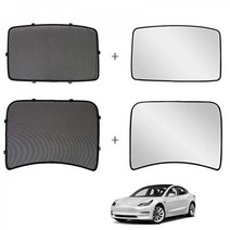 Jaronx for Tesla Model 3 2021 2022 유리 지붕 차양 오버헤드 루프 차양 후면 창 + UV/단열 필름(4개 세트) 선루프 UV 광선 보호, 8B-V2YT-RIUQ