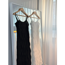 주름 나시 롱 원피스 (2color)