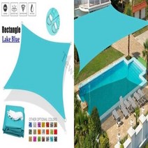 폴리에스테르 직사각형 햇빛 차단용 천막 5m x 5m 6m x 6m 야외 파티오 정원 뒤뜰 잔디 수영장용, Lake Blue+3mx6m