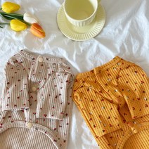 앵두 강아지가디건 강아지 봄 가을 옷 S-XL, 머스타드